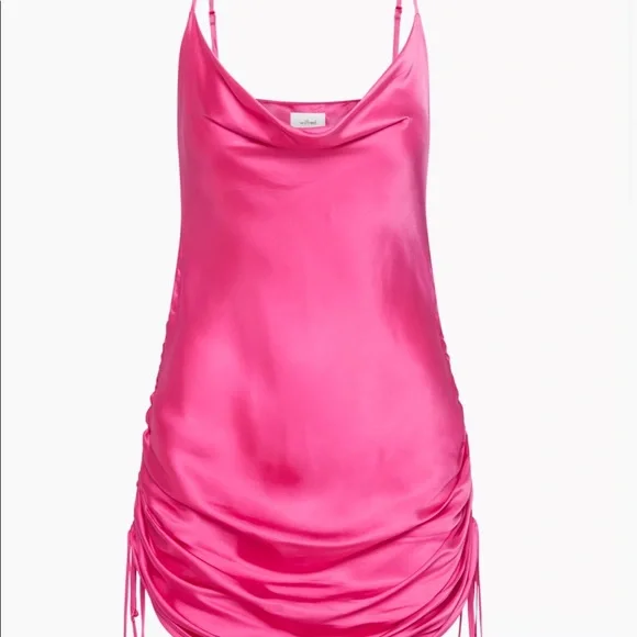 aritzia pink slip dress Aritzia Sunday Best Pink Rae Dress V-neck slip dress - size Small